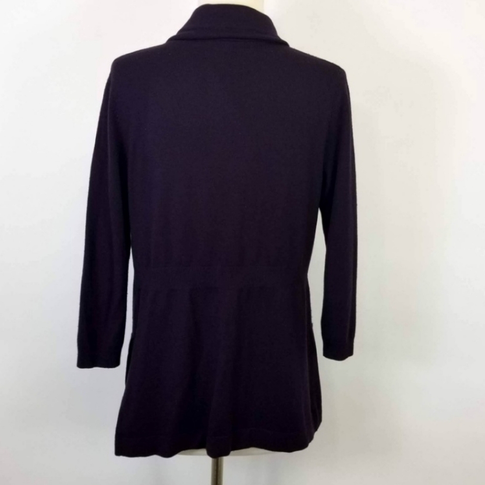 Theory Drape Open Front Wool Cardigan Sweater Mar… - image 5